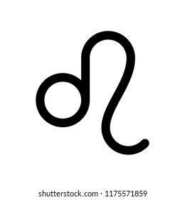 Astrological sign. Leo simple icon. Black on white background