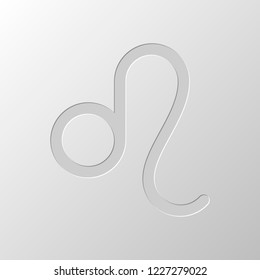 Astrological sign. Leo simple icon. Paper design. Cutted symbol. Pitted style