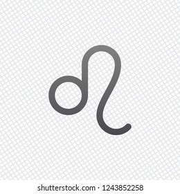 Astrological sign. Leo simple icon. On grid background
