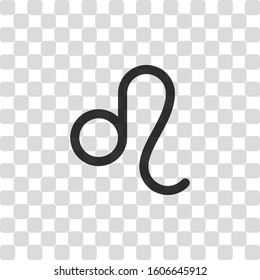 Astrological sign. Leo simple icon. Black symbol on transparency grid