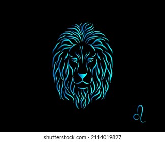 Astrological sign Leo, zodiac horoscope.Vector illustration.