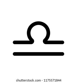 Astrological sign. Libra simple icon. Black on white background