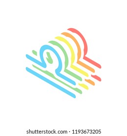 Astrological sign. Libra simple icon. Stack of colorful isometric icons on white background