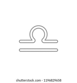 Astrological sign. Libra simple icon. Dotted outline silhouette with shadow on white background