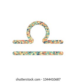 Astrological sign. Libra simple icon. Colored mosaic with polygons