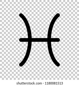 Astrological sign. Pisces simple icon. On transparent background.