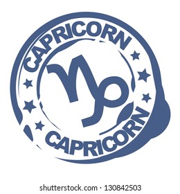 astrological sign rubber stamp with capricorn symbol
