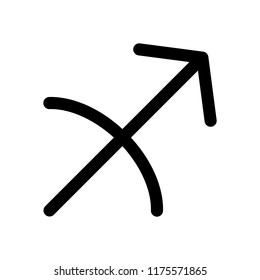 Astrological sign. Sagittarius simple icon. Black on white background