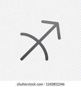 Astrological sign. Sagittarius simple icon. On grid background