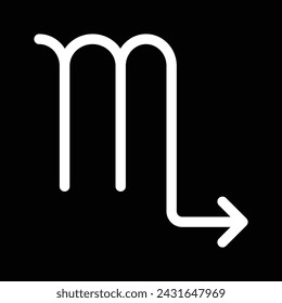 astrological sign of scorpio with black background icon design