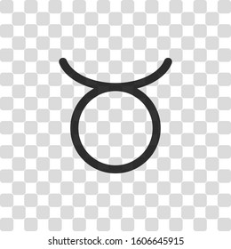 Astrological sign. Taurus simple icon. Black symbol on transparency grid