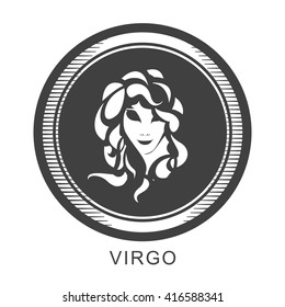Astrological Sign Virgo On Round Shape Stock Vector (Royalty Free ...