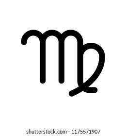 Astrological sign. Virgo simple icon. Black on white background