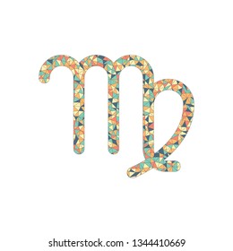 Astrological sign. Virgo simple icon. Colored mosaic with polygons