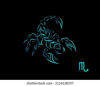 The astrological sign of the zodiac is Scorpio .Horoscope.Vector illustration.