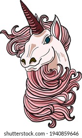 Astrological signs vector set.Zodiac collection.Unicorn illustration on background.