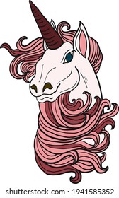 Astrological signs vector set.Zodiac collection.Unicorn illustration on background.