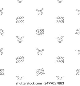 Astrological signs of the zodiac. Seamless pattern. Coloring Page. Vector drawing. Design ornaments.