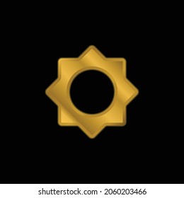 Astrological Sun gold plated metalic icon or logo vector