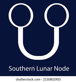 The astrological symbol is the Southern Lunar Node. The symbol of the planet Ketu. A planet of the solar system. Vector illustration.