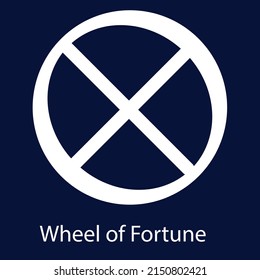 Astrological symbol of the wheel Fortune. A planet of the solar system. Vector illustration.
