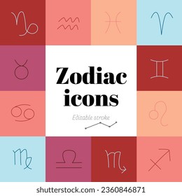 Astrological symbols set vector icons
