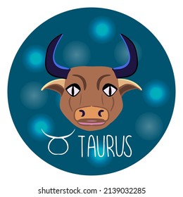 Astrological Taurus zodiac sign.  Horoscope vector emblem