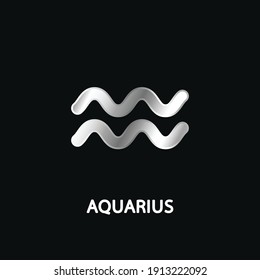 Astrological zodiac Aquarius. 12 zodiac symbol. Astronomy occult symbol with zodiac sign.