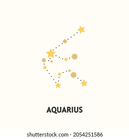 Astrological zodiac Aquarius. 12 zodiac symbol. Astronomy occult symbol with zodiac sign.