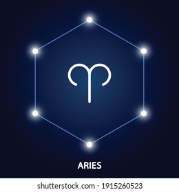 Aries Astrológicas zodiac. Símbolo zodiaco. Símbolo oculto de astronomía con signo de zodiaco.