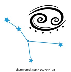 Astrological zodiac Cancer with stars.