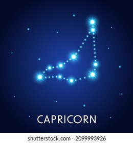 Astrological zodiac Capricorn. 12 zodiac symbol. Astronomy occult symbol with zodiac sign.