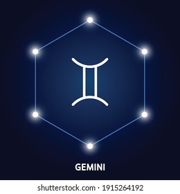 Astrologischer Zodiac Gemini. 12 Zodiaksymbol. Astronomie okkultes Symbol mit Tierkreiszeichen.