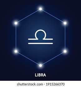 Astrological zodiac Libra. 12 zodiac symbol. Astronomy occult symbol with zodiac sign.