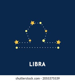 Astrological zodiac Libra. 12 zodiac symbol. Astronomy occult symbol with zodiac sign.