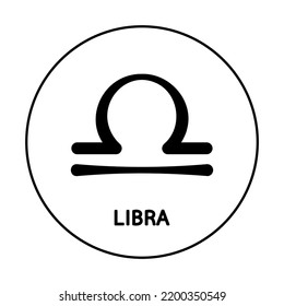 Astrological zodiac Libra. 12 zodiac symbol. Astronomy occult symbol with zodiac sign.