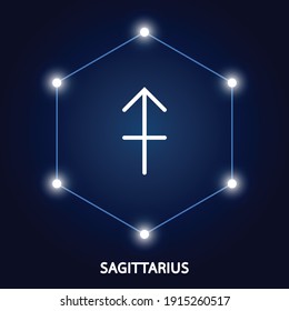 Astrological zodiac Sagittarius. 12 zodiac symbol. Astronomy occult symbol with zodiac sign.