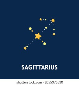 Astrological zodiac Sagittarius. 12 zodiac symbol. Astronomy occult symbol with zodiac sign.