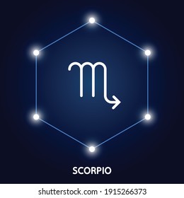 Astrological zodiac Scorpio. 12 zodiac symbol. Astronomy occult symbol with zodiac sign.