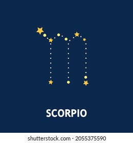 Astrological zodiac Scorpio. 12 zodiac symbol. Astronomy occult symbol with zodiac sign.