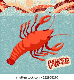 Astrological zodiac sign Cancer. Part of a set of horoscope signs. Vector illustration.