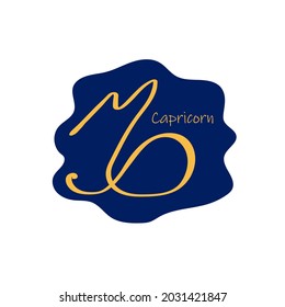 Astrological zodiac sign. Capricorn symbol. Constellations on blue. Banner, poster, background, flyer, icon. Flat vector illustration, isolated objects