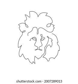 Astrological zodiac sign lion. Modern style. Continuous line drawing of lion. For t-shirt, logo, avatar, icon, poster decoration, graphics for the cover of a gadget or notebook