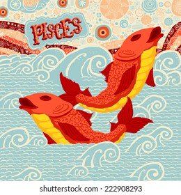 Astrological zodiac sign Pisces. Part of a set of horoscope signs. Vector illustration.