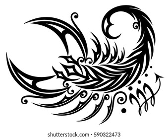 Astrological zodiac sign scorpio, Tribal and Tattoo style