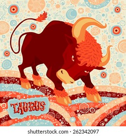 Astrological zodiac sign Taurus. Part of a set of horoscope signs. Vector illustration.
