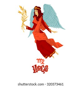 Astrological zodiac sign Virgo. Part of a set of horoscope signs. Isolated vector illustration on white background.