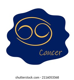 Astrological zodiac signs. Cancer horoscope, zodiac, sagittarius, pisces, capricorn, cancer symbols. Constellations on blue. Banner, poster, background, flyer, icon. Flat vector illustration