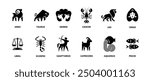 Astrological zodiac signs. Horoscope zodiac signs. Icon design