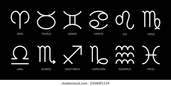 Astrological zodiac signs. Horoscope zodiac signs. Icon design